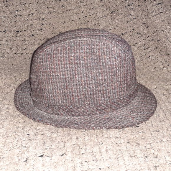 SETSON HARRIS TWEED-Fedora-SZ  7 3/8-Handwoven Scottish Wool-Red/Purple/Gray-NWT - Picture 3 of 7